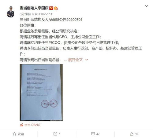 李国庆宣布当当组织架构及人员调整 姚丹骞出任代理ceo